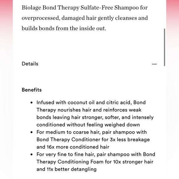5/$25 π NEW Biolage Bond Therapy Shampoo 1.7 oz - Picture 7 of 7